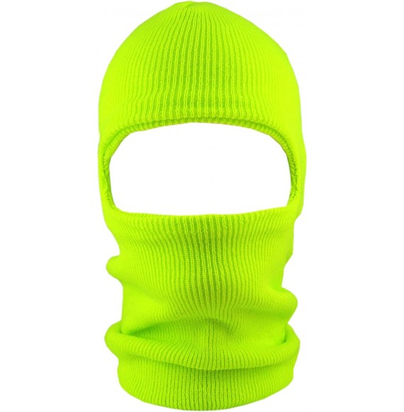 Skullies & Beanies Made in USA Unisex Thick and Long Face Ski Mask Winter Beanie - Neon Lime - CD18XX09WZ9