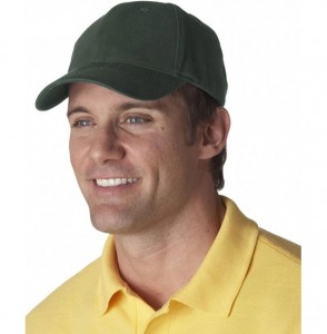 Baseball Caps Men's Classic 6 Panel Cut Adjustable Brushed Constructed Cap - Forest Green - CL11F78FINB