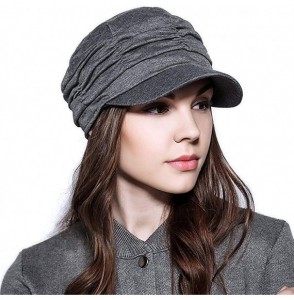 Skullies & Beanies Womens Peaked Newsboy Cap for Women Soft Cotton Women Hats with Visor Rib Baker Boy Turban Chemo Baggy Bea...