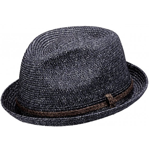 Fedoras Tiller Knit Upturn Fedora Hat Black - CQ11OUDX9I5