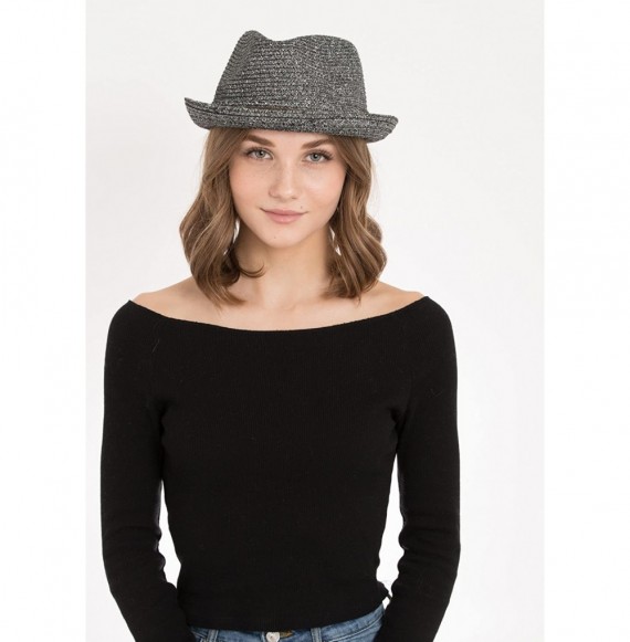 Fedoras Tiller Knit Upturn Fedora Hat Black - CQ11OUDX9I5