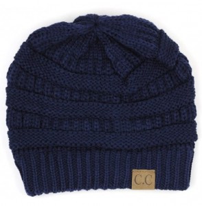 Skullies & Beanies Unisex Trendy Warm Chunky Soft Stretch Cable Knit Slouchy Beanie Skully navy one size fits all - CE128EPTJO7