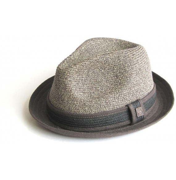 Fedoras Mens Summer Linen Trilby Hat - Brown - C112ES9JHAN