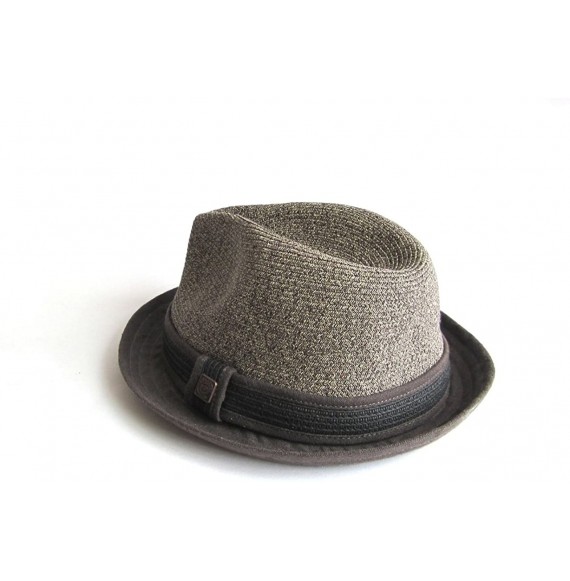 Fedoras Mens Summer Linen Trilby Hat - Brown - C112ES9JHAN