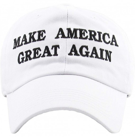 Baseball Caps Make America Great Again Our President Donald Trump Slogan with USA Flag Cap Adjustable Baseball Hat Red - CA12...