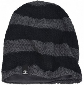 Skullies & Beanies Men's Slouchy Beanie Knit Crochet Rasta Cap for Summer Winter - Grey/Black - CG18SXQ8LCS