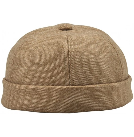 Skullies & Beanies Men Women Solid Color Adjustable Beanie Skull Cap - Style B Dark Beige - C0189NLU5QO