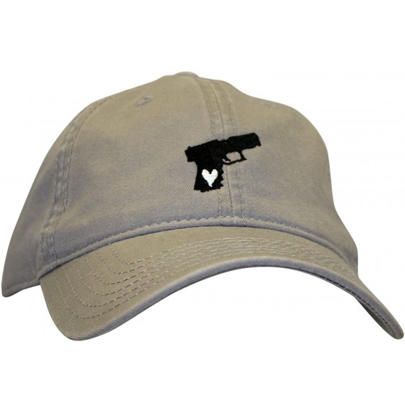 Baseball Caps 'Gun Lover' Pistol Embroidered Adjustable Dad Hat - Charcoal With Black Pistol - C41850IR2GG