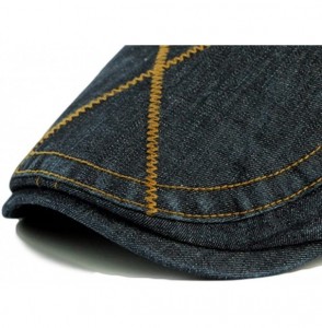 Newsboy Caps Denim Ivy Gatsby Cabbie Newsboy Cap Hat for Men - Dark Blue - CY12FKT6A8R