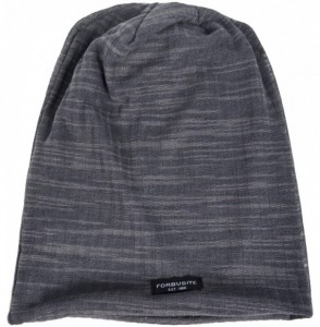 Skullies & Beanies Men Slouch Hollow Beanie Thin Summer Cap Skullcap - Stripe Grey1 - CM18RSRHA9C