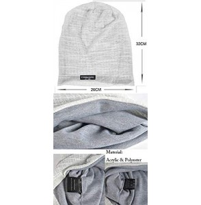 Skullies & Beanies Men Slouch Hollow Beanie Thin Summer Cap Skullcap - Stripe Grey1 - CM18RSRHA9C