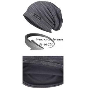 Skullies & Beanies Men Slouch Hollow Beanie Thin Summer Cap Skullcap - Stripe Grey1 - CM18RSRHA9C