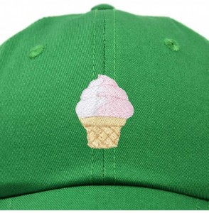 Baseball Caps Soft Serve Ice Cream Hat Cotton Baseball Cap - Kelly Green - CH18LKAEQI6