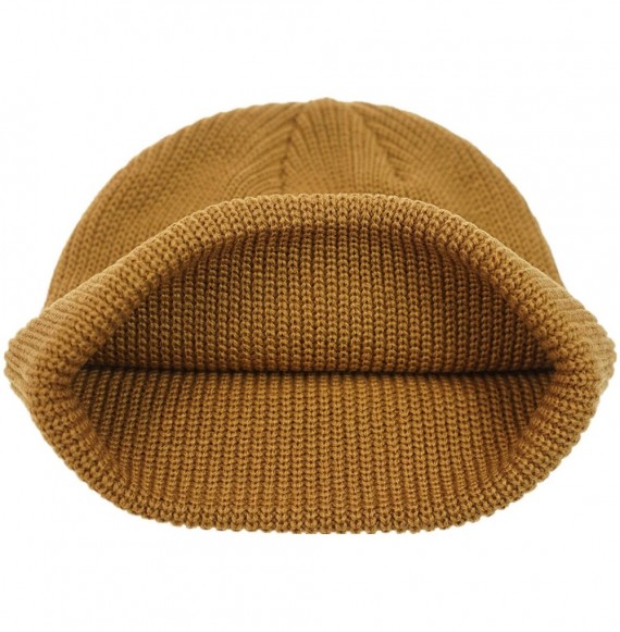 Skullies & Beanies Classic Men's Warm Winter Hats Acrylic Knit Cuff Beanie Cap Daily Beanie Hat - Camel - CE18XZSAC7C