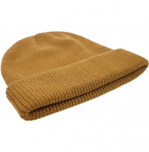 Skullies & Beanies Classic Men's Warm Winter Hats Acrylic Knit Cuff Beanie Cap Daily Beanie Hat - Camel - CE18XZSAC7C