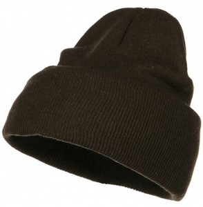 Skullies & Beanies Big Size Stretch ECO Cotton Long Beanie - Brown - C21156XGRV9