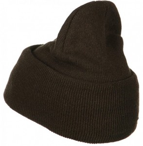 Skullies & Beanies Big Size Stretch ECO Cotton Long Beanie - Brown - C21156XGRV9