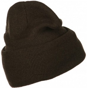 Skullies & Beanies Big Size Stretch ECO Cotton Long Beanie - Brown - C21156XGRV9