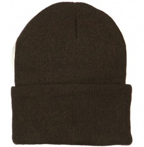 Skullies & Beanies Big Size Stretch ECO Cotton Long Beanie - Brown - C21156XGRV9