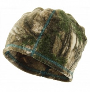 Skullies & Beanies Ladies Camo Beanie with Ponytail Hole - Realtree Xtra/Teal Fleece - CH18DEDHY9D