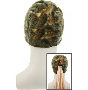 Skullies & Beanies Ladies Camo Beanie with Ponytail Hole - Realtree Xtra/Teal Fleece - CH18DEDHY9D