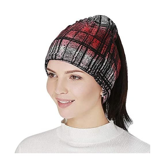 Skullies & Beanies Winter Sleeping Beanie Knit Hats-Women Warm Soft Cotton Headwear Caps for Cancer Chemo - Red - CK192KTYGN6