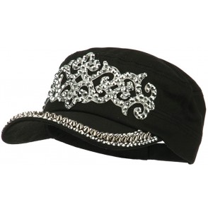 Baseball Caps Jewel Military Cap with Medieval Design - Black - CR11P5HKHFX