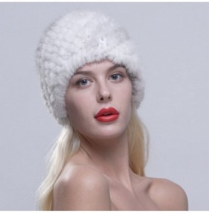 Skullies & Beanies Women's Fur Hat Real Mink Fur Knit Beanie Cap Multicolor - Cross - C012N4TZ3N3