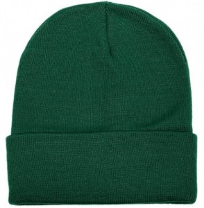 Skullies & Beanies Unisex Knitted Winter Beanie Hat 6 Pcs - Hunter Green - C818K7C7TOE