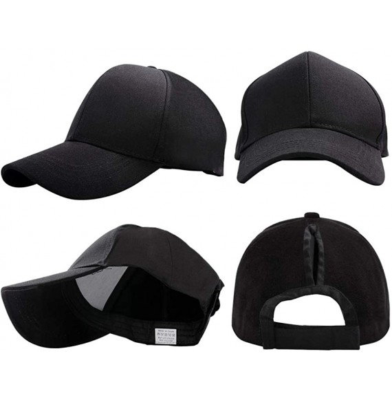 Baseball Caps Ponytail Baseball Adjustable Cotton Trucker - Black - CW18OR3TT3Q