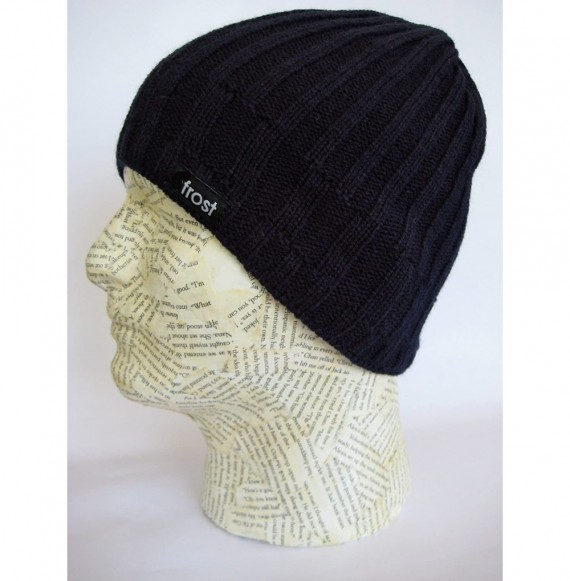 Skullies & Beanies Mens Teens Winter Hat Warm Winter Beanie M2013-304 - Navy Blue - C811E05WBJV