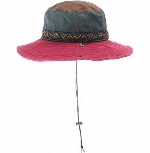 Sun Hats Boonie Bush Hats Wide Brim Aztec Pattern Side Snap AC8726 - Pink - C4182H8MQK4