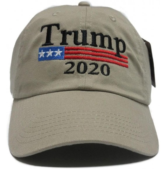 Baseball Caps Trump 2020 Keep America Great MAGA hat Cap Made in The USA! - Khaki - C218DMERW2Q