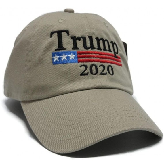 Baseball Caps Trump 2020 Keep America Great MAGA hat Cap Made in The USA! - Khaki - C218DMERW2Q