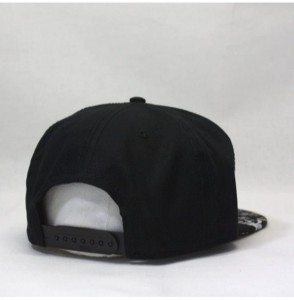 Baseball Caps Premium Plain Cotton Twill Adjustable Flat Bill Snapback Hats Baseball Caps - Palm Tree/Black/Black Flat - C618...