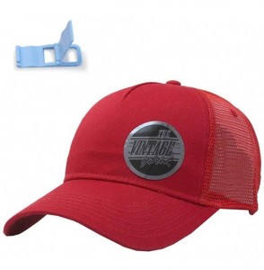 Baseball Caps Plain Cotton Twill Mesh Adjustable Snapback Low Profile Baseball Cap - Red - CT1297EQ1Q3