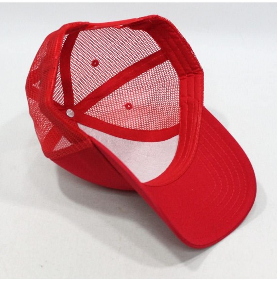 Baseball Caps Plain Cotton Twill Mesh Adjustable Snapback Low Profile Baseball Cap - Red - CT1297EQ1Q3