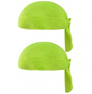 Skullies & Beanies Cycling Bandana Dew Rags Doo Rags Adjustable Skull Cap Beanie Scarf - Chartreuse - CU18DIIQW9I