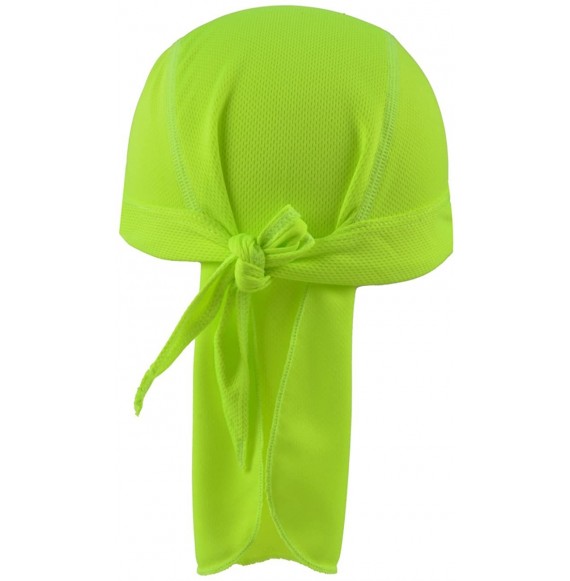 Skullies & Beanies Cycling Bandana Dew Rags Doo Rags Adjustable Skull Cap Beanie Scarf - Chartreuse - CU18DIIQW9I