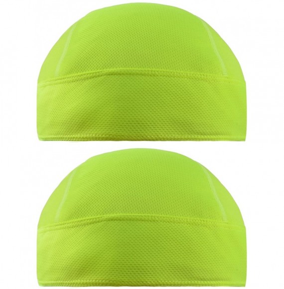 Skullies & Beanies Cycling Bandana Dew Rags Doo Rags Adjustable Skull Cap Beanie Scarf - Chartreuse - CU18DIIQW9I