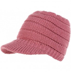 Skullies & Beanies Fashion Knitted Hat Ponytail - Pink - CG18HSAI7YS