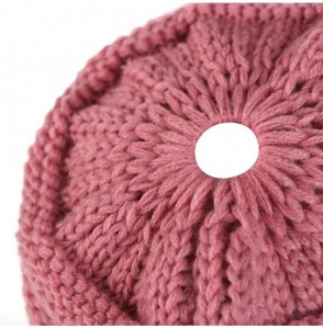 Skullies & Beanies Fashion Knitted Hat Ponytail - Pink - CG18HSAI7YS