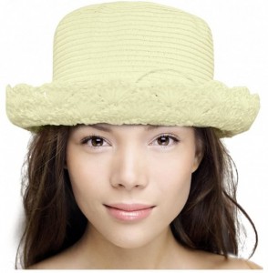 Sun Hats Women's Summer Sun Hat Bucket Hat - Crochet Brim - Cream - CN11L1P6W8T