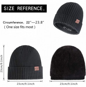 Skullies & Beanies Winter Knit Beanie Hats for Men and Women Warm Fleece Stretch Slouchy Skull Cap - Black Dark - CV18IUDI2SI