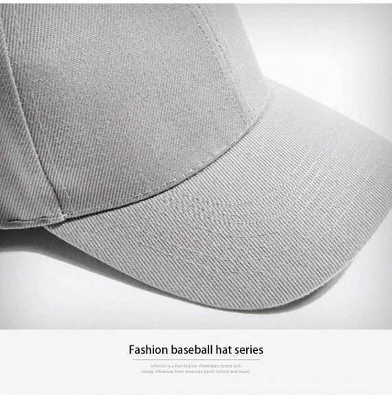 Baseball Caps Leisure Outdoor Top Level Baseball Cap Men Women - Classic Adjustable Plain Hat - Gray - CO18ZYLMRWA