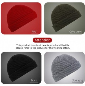 Skullies & Beanies Trawler Beanie Watch Hat Roll up Edge Skullcap Fisherman Beanie for Men Women - Red- Green - CV18ASKGKAA