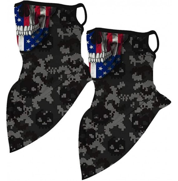 Balaclavas Men Women American Flag Face Scarf Bandana Ear Loops Face Balaclava Neck Gaiters for Dust Mask - C7198ROEARK