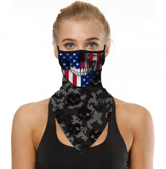 Balaclavas Men Women American Flag Face Scarf Bandana Ear Loops Face Balaclava Neck Gaiters for Dust Mask - C7198ROEARK