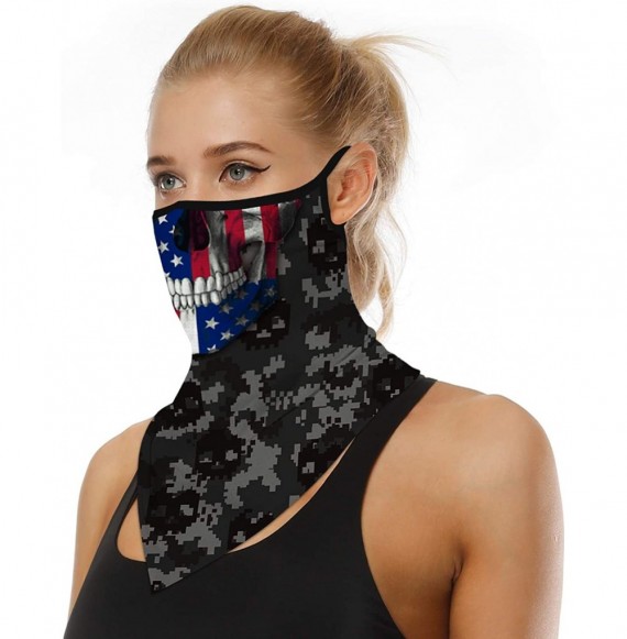 Balaclavas Men Women American Flag Face Scarf Bandana Ear Loops Face Balaclava Neck Gaiters for Dust Mask - C7198ROEARK