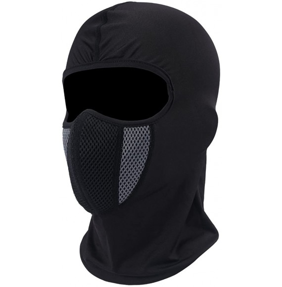 Skullies & Beanies Windproof Face Mask-Balaclava Hood-Cold Weather Motorcycle Ski Mask - Black Gray - CT18YQ4OAN3